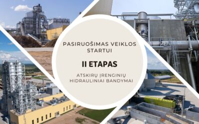 INFORMACIJA APIE PRADEDAMUS ATSKIRŲ TECHNOLOGINĖS LINIJOS ĮRENGINIŲ HIDRAULINIUS BANDYMUS