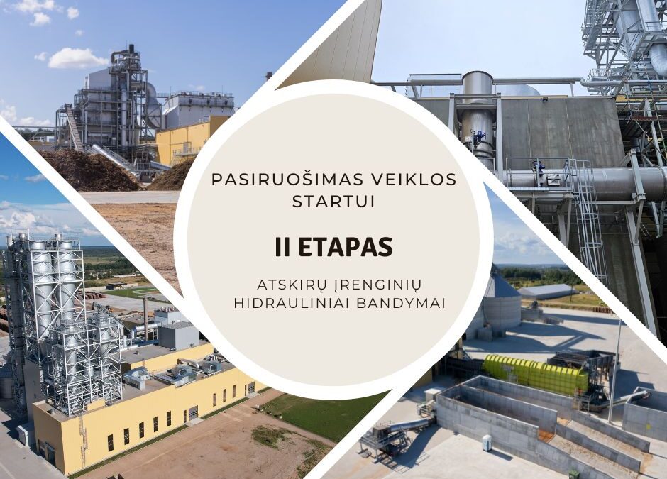 INFORMACIJA APIE PRADEDAMUS ATSKIRŲ TECHNOLOGINĖS LINIJOS ĮRENGINIŲ HIDRAULINIUS BANDYMUS