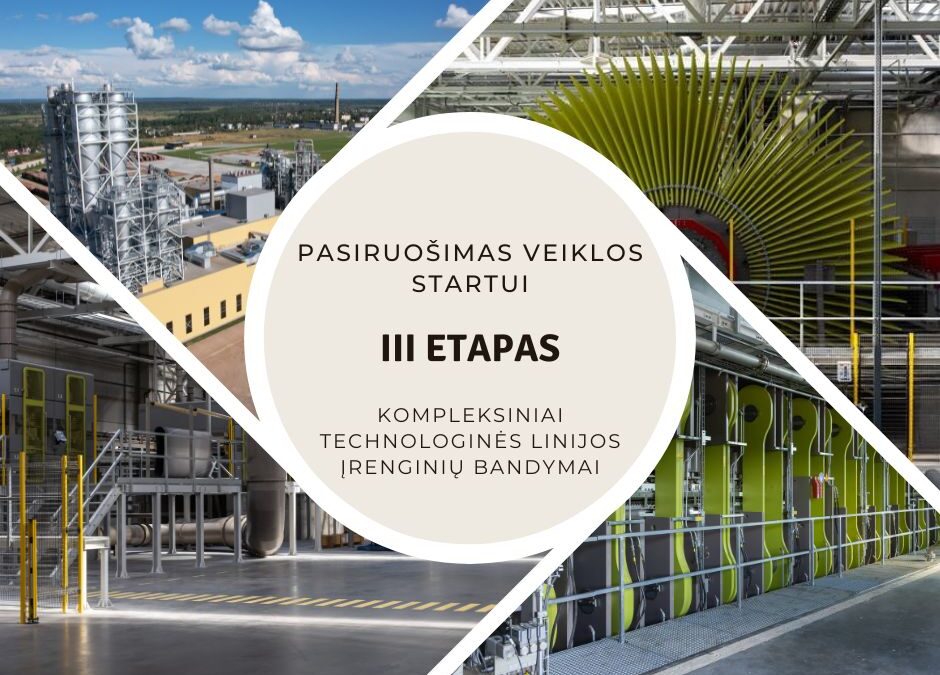 PRADEDAMI KOMPLEKSINIAI TECHNOLOGINĖS LINIJOS ĮRENGINIŲ BANDYMAI